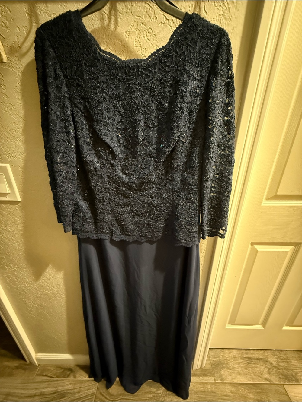 Macy's Navy Lace Cocktail Dress
